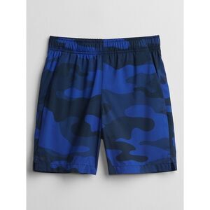 GAP Fit Blue Camo Print Athletic Shorts (Size L) W/ Drawstring & Pockets